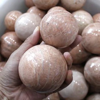  1 kg polirana lopte od prirodnih breskve lunarne kamena ručni rad za uređenje doma