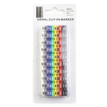  100 kom Kabelski markeri 1,5 mm2 /2,5 mm2 /4 mm2/6 mm2 Šarene Oznaku s brojem tip C za žice 1,5-6 mm Kutija s brojem žica