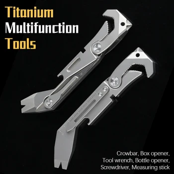  1PC Titan Sklopivi Nož-Otvarač Za Boce-Odvijač Okasti Ključ Lom Mjerna Linija Vanjski Višenamjenski Alati EDC