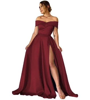 2022 Slit Long Prom Dresses Off Shoulder Formalno Party Evening Dress robe de soirée femme haljina donje večernjim Custom Made