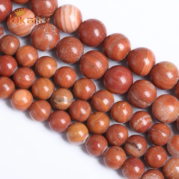  6 8 10 mm Prirodni Crveni Prugasti Jaspis Kamene Okrugle Perle Slobodan Perle za Izradu Nakita Diy Narukvica i Ogrlica Pribor 15 