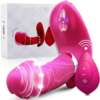  7 Brzina Vibracioni Punjiva Nosivi Dildo Vibrator Gaćice Stimulator Klitorisa Grijaći Vibrator za G-spot Seks-Igračke za Žene