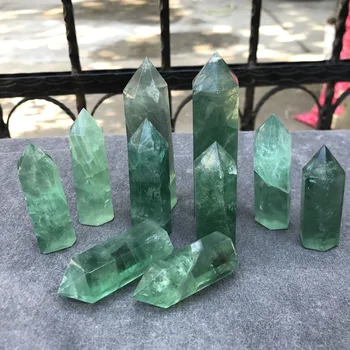  8шт Prirodni Zeleni fluorit obelisk quartz crystal stick točka za zacjeljivanje