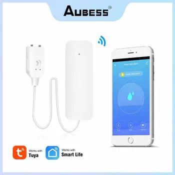  Aubess Tuya Wifi Detektor Vode Senzor Curenja Alarm Detektor Curenja Zvuk Tuyasmart APLIKACIJU Smart Life Dojavu O Poplavi Buffer Sigurnost