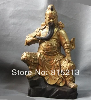  bi00710 16 Kineski Narodni Bakar Brončani Pozlaćeni Zmaj Гуангун Guan Yu Kip Buddhe Ratnika