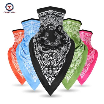  CHINGYUN ledene svile s cvjetnim uzorkom maska krema za sunčanje za jahanje rukav na vrat digitalni tisak za muškarce i žene sport na otvorenom trokutastu maramu