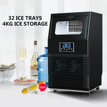  Commercial 50kg Ice Machine Milk Tea Shop Bar Automatic Cube, Ice Maker, Ice Cube Machine Stroj koji čini led