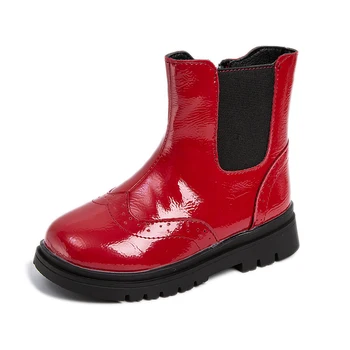  Crvena dječji Чеширские čizme, klasični šik cipele sa strane munje s Okruglim vrhom, običan elegantne kratke čizme za djevojčice u Europskom i američkom stilu