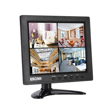  ESCAM T08 8-inčni TFT LCD Zaslon u 1024x768 Monitor sa VGA, HDMI AV BNC USB za PC video Nadzor Kamera