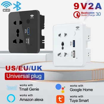  Glomarket Pametna Kuća Tuya 13A Utičnica Wifi Pametna Univerzalne Zidne Utičnice USB ploče Smart Socket Aplikaciju za Glasovno Upravljanje