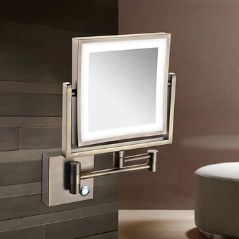  Kvalitetne Mesing Zlatna Ogledala Za Šminkanje U Kupaonici Kuće Hotela Zidni LED Preklopna Ogledala Za Šminkanje