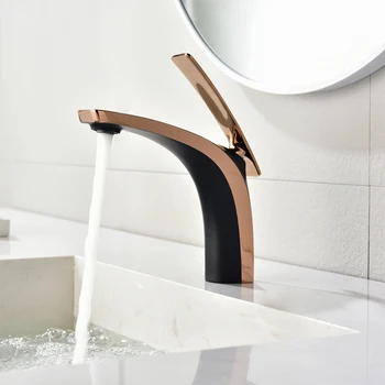  Luksuzni Popularan Dizajn prikladniji mesinga miješalica za umivaonik u kupaonici S jednom ručkom i Jedan otvor, Miješalica Za sudoper, Moderan Bakar mikser Za Kupaonicu