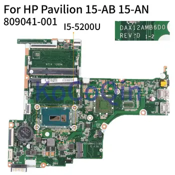  Matična ploča laptopa KoCoQin Za HP Pavilion 15-AB 15-AN 15Z-AB I5-5200U Matična ploča 809041-001 809041-601 DAX12AMB6D0