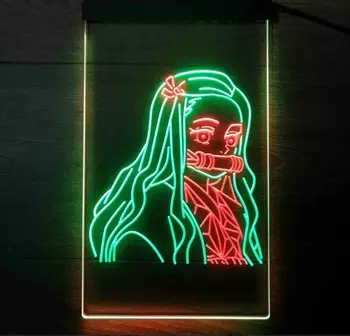  Običaj je u Dvije Crtani Demon Slayer Sa Živom Glazbom Koi Dragon Neonska Reklama LED za Personalizirani Poklon Lampa za Zurke u Povodu Dana Rođenja noćno svjetlo