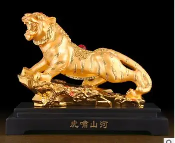  Pozlaćena tigar uređen uredski šef stol obrt tigar High-end luksuzna Skulptura Životinja kip navoj Ukras Kuće