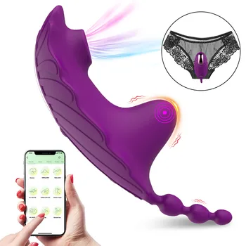  PROGRAM Bluetooth Nosivi Vibrator 9 Načina Sisa Vibrira Stimulans G-Točke Klitorisa Pčele Nevidljive Gaćice Flert Ženske Igre Robe