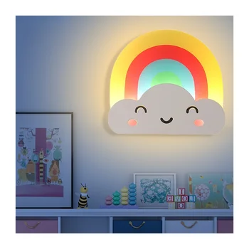  Rainbow Boja Oblak Zidne Lampe zidne Svjetiljke Rasvjeta Rgb Led Zidna Svjetiljka Slatka noćno svjetlo Žarulja Spavaća soba za Bebu Veilleuse Enfant