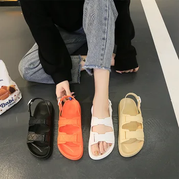  Ravne Sandale Ženska Korejski Modne Odjeće Ljeto Joker Jednobojnu Fantastična Cipele Buckle Plaže Sandale