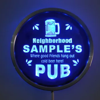  rs-pg-tm Custom LED Neon Okrugli Znakovi 25 cm/10 cm - Personalizirani Straži PUB RGB Boja daljinsko Bežičnog upravljanja