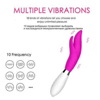  Seks-Igračke 10 Frekvencija Rabbit Vibratori Dildo Klitoris i G-točku Masturbator Ženski Stimulans Vagine Čarobni Štapić za Žene Odrasle