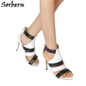  Sorbern/Ljetne Sandale munje s otvorenim vrhom, Ženske Cipele Veličine 11, Trendy Cipele Na Visoku Petu, Marke Ženske Sandale Bijele Boje Na Red