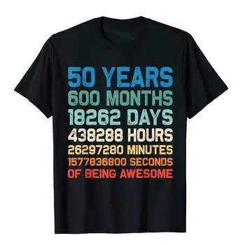  Starinski 50. Rođendan 50 Godina 600 Mjeseci Sjajna Majica Sretan Rođendan, Obiteljska Muška Majica, Majice Camisa, Pamučne Ljetne Majice