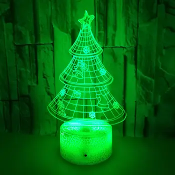  Veselo Božićno Drvce 3D Žarulja RGB LED USB Šaren Bljeskalica Stol za presvlačenje Stolni noćno svjetlo Mali Ukrasni Dar Dječja Igračka