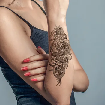  Vodootporne Privremena Tetovaža Naljepnica Crna Mandala Zmijoliku Lubanju Lišće Totem Lažne Tetovaže Tattoo Flash Ruka Body Art za Žene i Muškarce