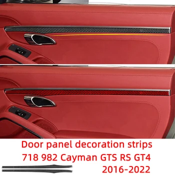  Vrata Ploča Ukrasne Trake Od Karbonskih Vlakana Auto Naljepnice Za Porsche 2016-2022 718 982 Cayman GT4 Boxster GTS RS Unutrašnjost