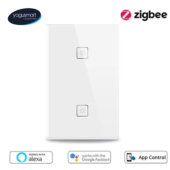  Yagusmart Smart Zigbee Zidni Prekidač za Svjetlo 2 Bande Touch Prekidači za Svjetlo Zemismart Alexa Google Home APLIKACIJU za Glasovno Upravljanje