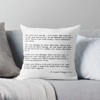  Za ono što je vrijedno F Scott Fitzgerald Ispis Baca Jastučnicu Anime Spavaća soba Kauč jastuk Moderan kućni jastuci paket ne uključuje
