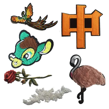  Мультяшный Dekorativni ikona Flamingo, ruže, krave, Vezene Oblog, Нашивки za DIY, Glačalo Bedževi, naljepnice na ruksak, odjeća